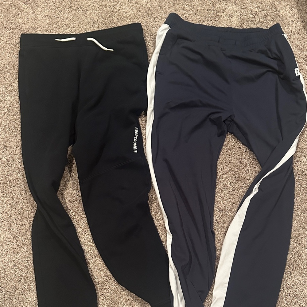 Two Abercrombie Kids Black and Navy Joggers!! Size 15/16